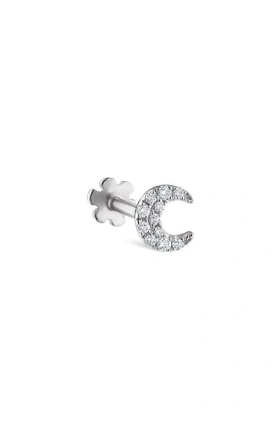 Maria Tash Diamond Moon Threaded Stud Earring