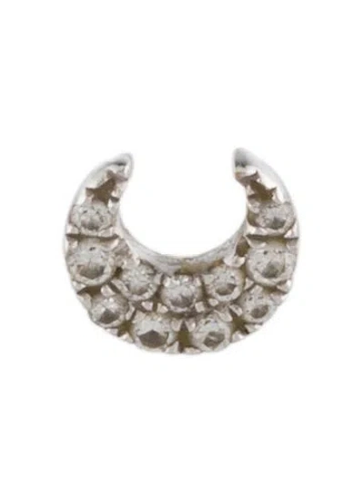Pre-owned Maria Tash Diamond Moon Threaded Stud Earring In Multi