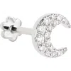 Maria Tash Diamond Moon Threaded Stud Earring In White Gold