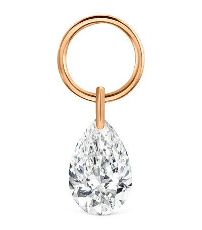 Maria Tash Diamond Pear Floating Charm In Rose Gold