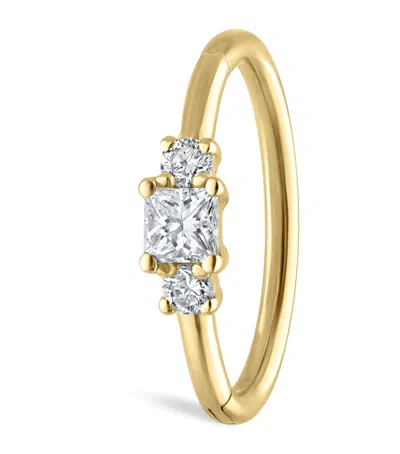 Maria Tash Diamond Princess Single Hoop Earring In Gold