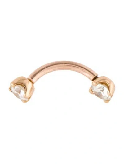 Pre-owned Maria Tash Diamond Rook Barbell In Multi