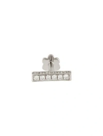 Pre-owned Maria Tash Diamond Square Bar Threaded Single Stud Earring In Multi
