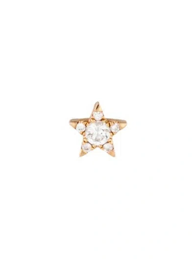 Pre-owned Maria Tash Diamond Star Single Stud Earrings In Multicolor