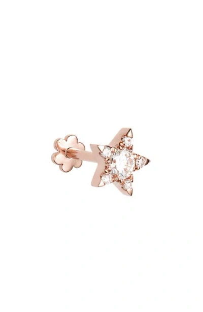 Maria Tash Diamond Star Threaded Stud Earring In Gold