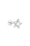 Maria Tash Diamond Star Threaded Stud Earring In Metallic