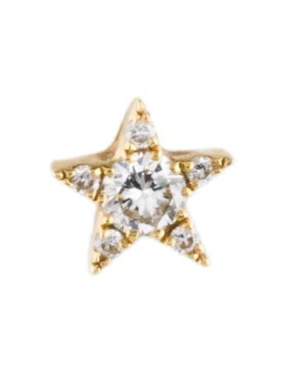 Pre-owned Maria Tash Diamond Star Threaded Stud Earring In Multi