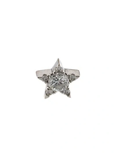 Pre-owned Maria Tash Diamond Star Threaded Stud Earring In Multi