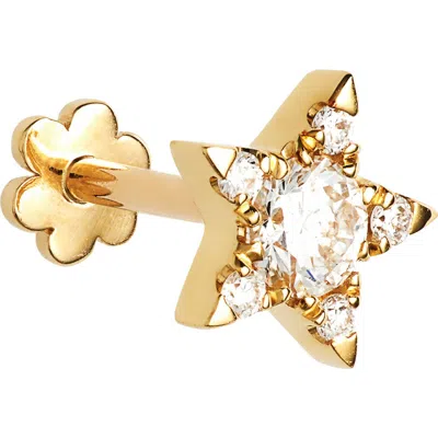 Maria Tash Diamond Star Threaded Stud Earring In Yellow Gold