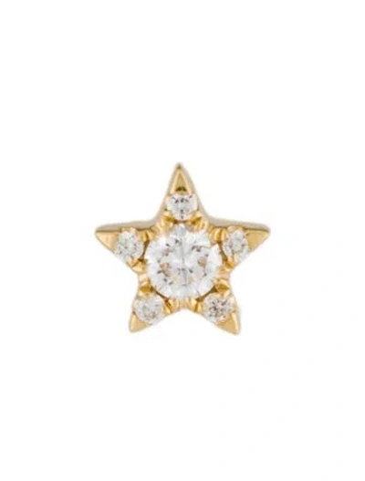 Pre-owned Maria Tash Diamond Star Threaded Stud Single Earring In Multi