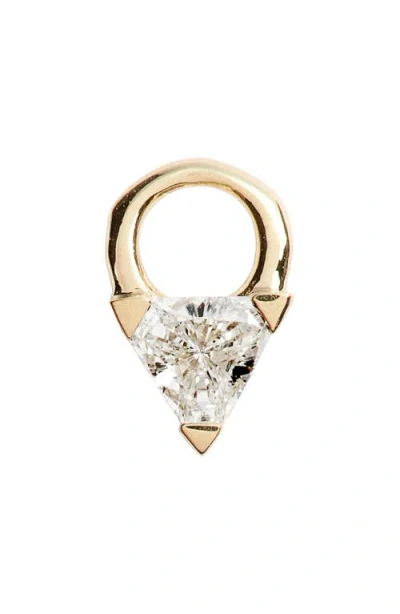Maria Tash Diamond Triangle Earring Charm In Gold
