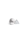 Maria Tash Invisible Set Triangle Diamond Single Threaded Stud Earring In Metallic
