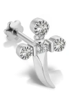 Maria Tash Diamond Trinity Hilt Dagger Single Stud Earring In Metallic