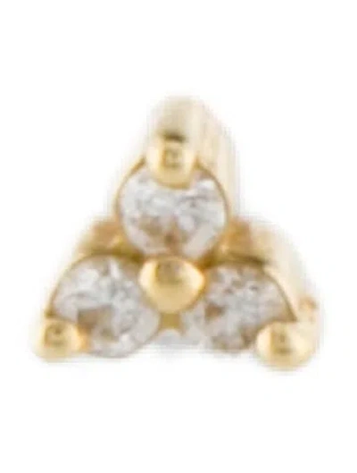 Pre-owned Maria Tash Diamond Trinity Single Threaded Stud Earring In Multi