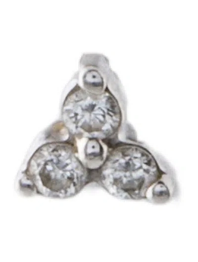 Pre-owned Maria Tash Diamond Trinity Threaded Single Stud Earring In Multi