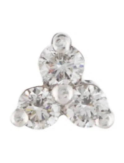 Pre-owned Maria Tash Diamond Trinity Threaded Single Stud Earring In Multi