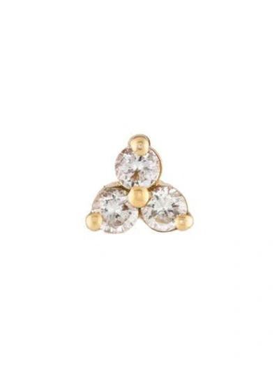 Pre-owned Maria Tash Diamond Trinity Threaded Single Stud Earring In Multicolor