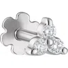 Maria Tash Diamond Trinity Threaded Stud Earring In Gold