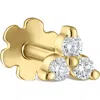 Maria Tash Diamond Trinity Threaded Stud Earring In Gold