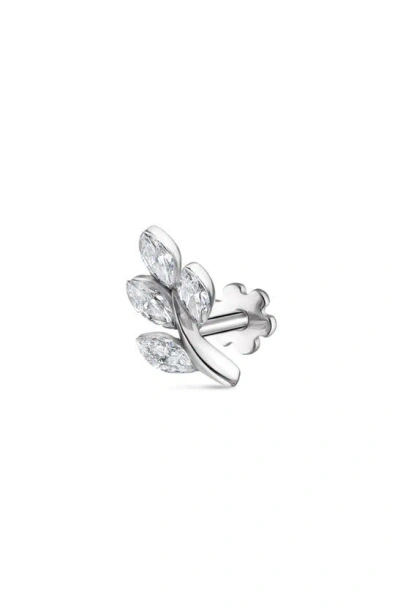 Maria Tash Diamond Vine Single Threaded Stud Earring In White Gold