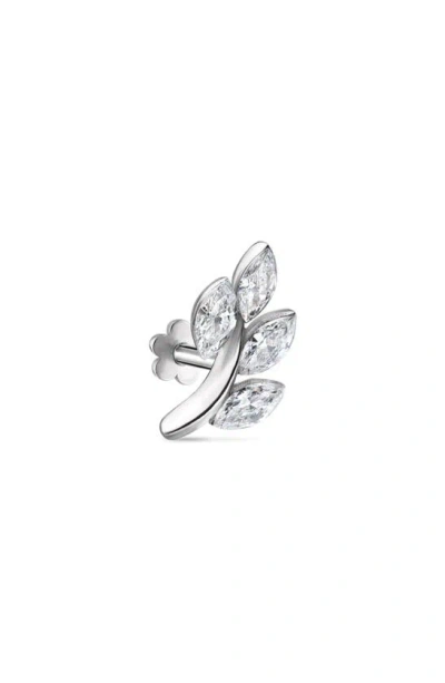 Maria Tash Diamond Vine Single Threaded Stud Earring In White Gold