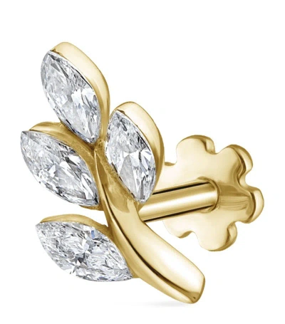 Maria Tash Diamond Vine Threaded Stud Earring (direction A, 8mm) In Gold