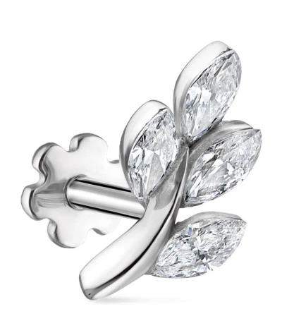 Maria Tash Diamond Vine Threaded Stud Earring (direction B, 8mm) In White