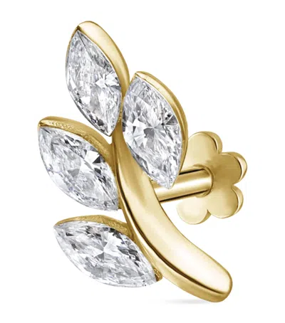 Maria Tash Diamond Vine Threaded Stud Earring In Gold