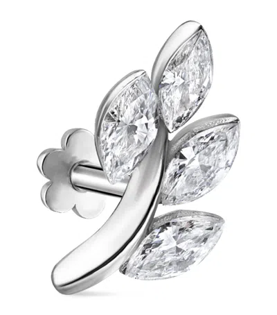 Maria Tash Diamond Vine Threaded Stud Earring In White