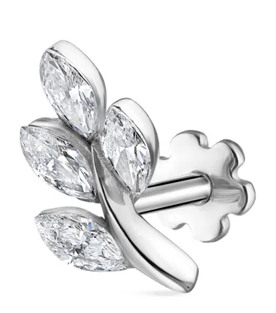 Maria Tash Diamond Vine Threaded Stud Earring In Metallic
