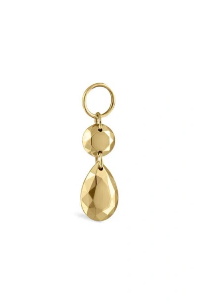Maria Tash Double Faceted Drop Earrings In Yellow Gold