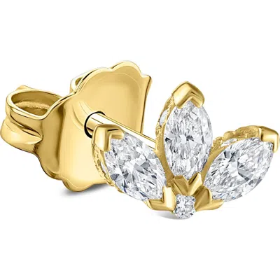 Maria Tash Engraved Diamond Lotus Single Stud Earring