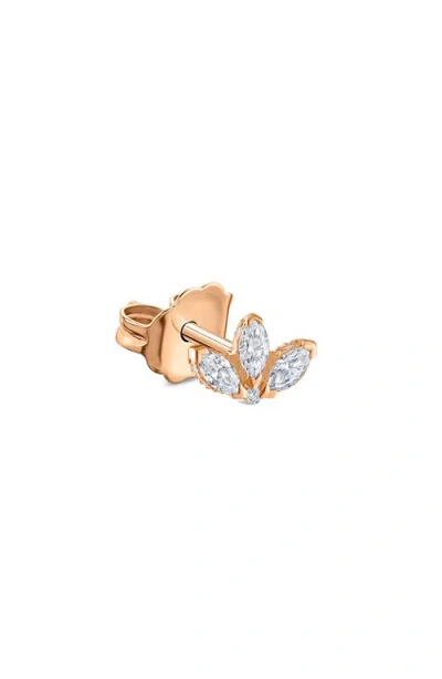 Maria Tash Engraved Diamond Lotus Single Stud Earring In Gold