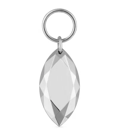 Maria Tash Faceted Gold Marquise Charm In White