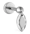 Maria Tash Faceted Gold Marquise Threaded Charm Earring In White