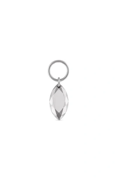 Maria Tash Faceted Marquise Charm Pendant In White Gold
