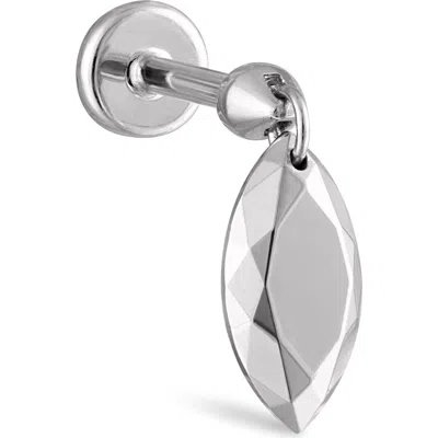 Maria Tash Faceted Marquise Single Threaded Stud Earring In White Gold