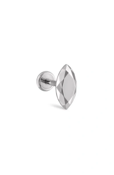 Maria Tash Faceted Marquise Single Threaded Stud Earring In White Gold