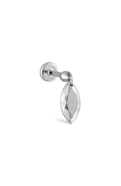 Maria Tash Faceted Marquise Single Threaded Stud Earring In White Gold