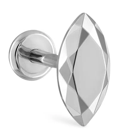 Maria Tash Faceted Marquise Threaded Stud Single Earring In White