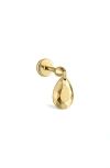 Maria Tash Faceted Pear Single Threaded Drop Earring In Yellow Gold