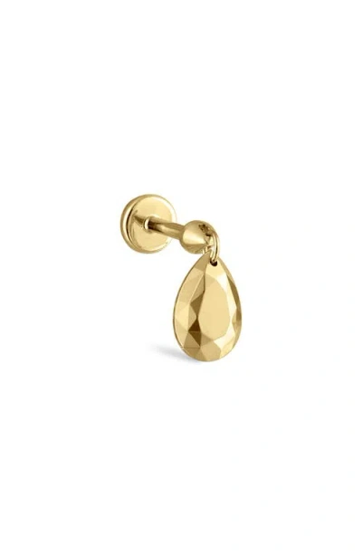 Maria Tash Faceted Pear Single Threaded Drop Earring In Yellow Gold