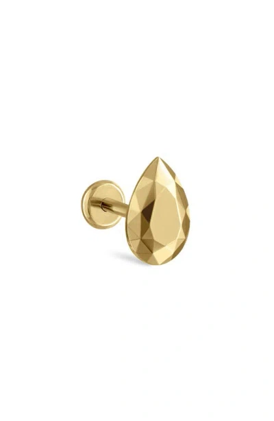 Maria Tash Faceted Pear Single Threaded Stud Earring In Yellow Gold