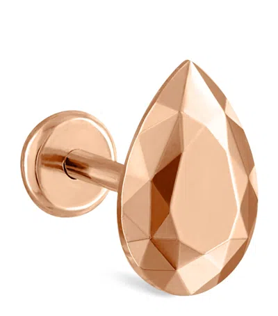 Maria Tash Faceted Pear Threaded Stud Earring In Rose Gold