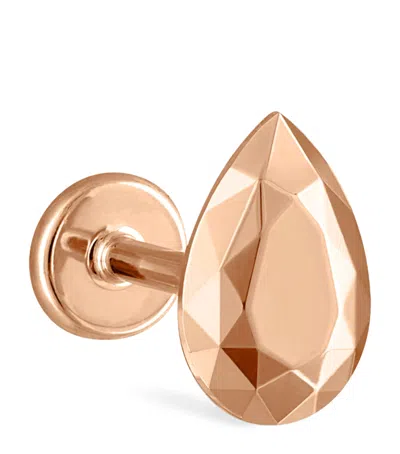 Maria Tash Faceted Pear Threaded Stud Earring In Rose Gold