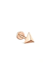 Maria Tash Faceted Triangle Single Threaded Stud Earring In Gold