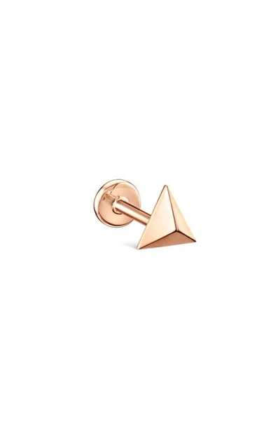 Maria Tash Faceted Triangle Single Threaded Stud Earring In Gold