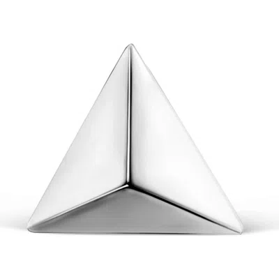 Maria Tash Faceted Triangle Single Threaded Stud Earring In White Gold