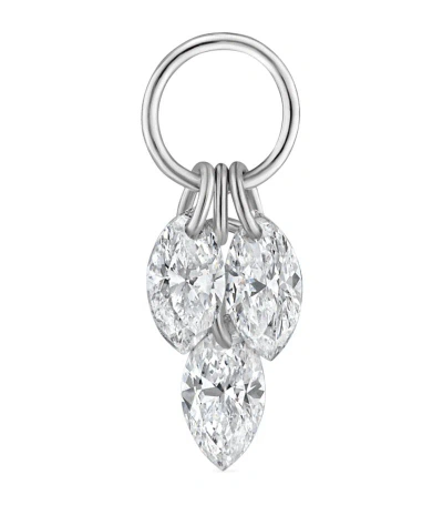 Maria Tash Floating Diamond Plume Charm (3.5mm) In White