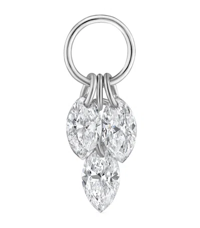 Maria Tash Floating Diamond Plume Charm In White